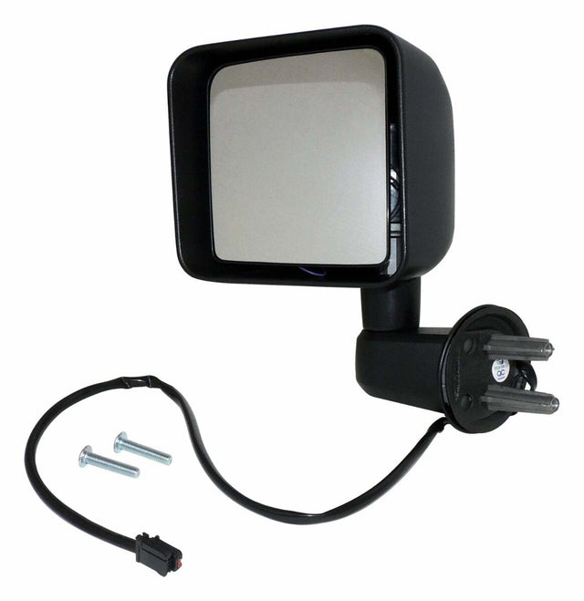 Left Side Power, Heated, side mirror assembly for 2015-2018 Jeep Wrangler JK Wrangler; Textured Black - 68249849AD
