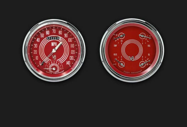 1947-53 V8 Red Steelie Truck Package CT47V8RS62 for 1947-1953 dash gauge cluster