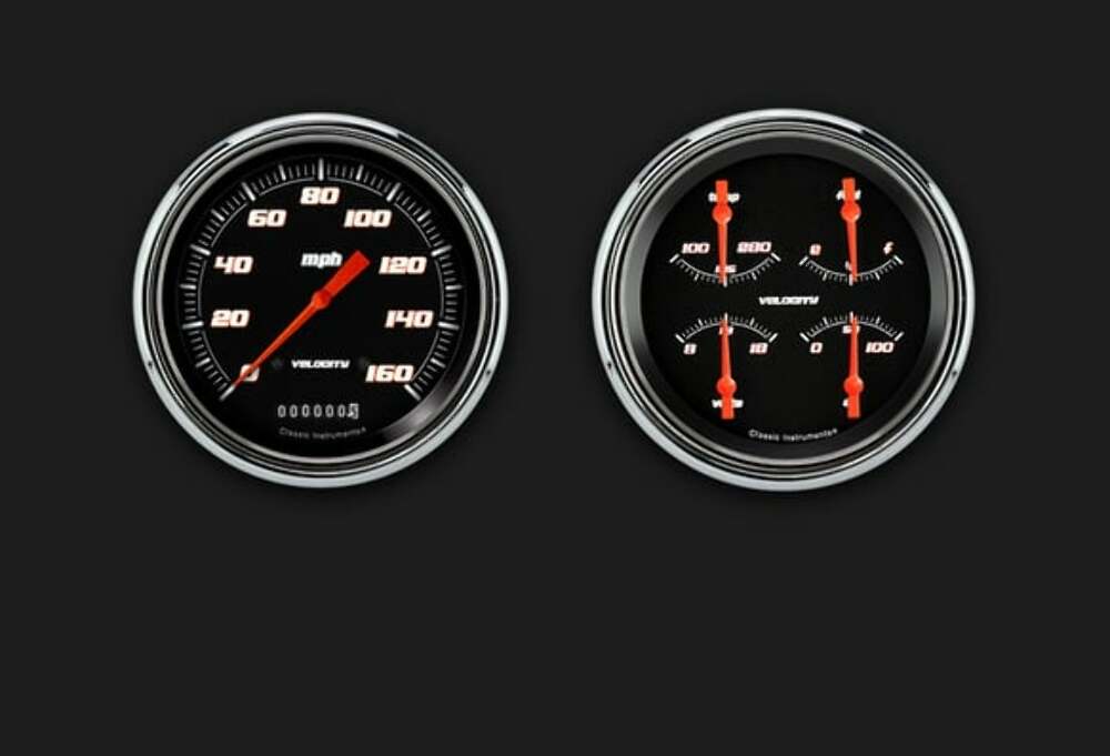 t 1947-53 Velocity Black Truck Package CT47VSB52 Classic Instruments