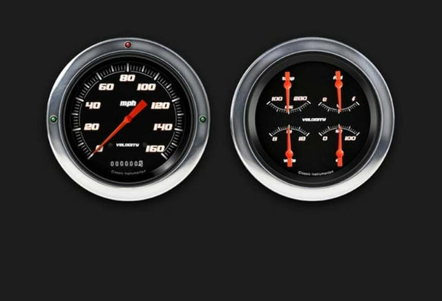 Velocity Series Black 1954-55 Chevy Truck Package CT54VSB52 dash gauge cluster