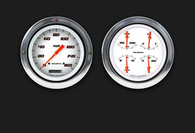Velocity Series White 1954-55 Chevy Truck Package CT54VSW52 dash gauge cluster