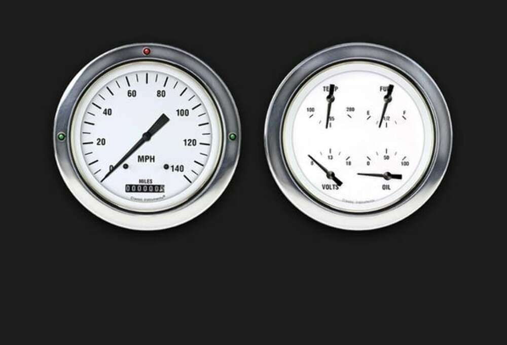 White Hot 1954-55 Chevy Truck Package CT54WH52 dash gauge cluster