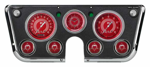 1967-1972 Chevy C10 Pickup V8 Red Steelie Instrument Clusters CT67V8RS