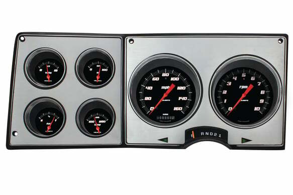 1973-1974 Chevy C10 Pickup Velocity Black Package CT73VSB black silver dash gauge cluster