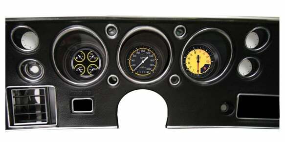 AutoCross Yellow 1970-72 Chevelle SS Package CV70AXY for 1970-1972 Chevelle dash gauge cluster