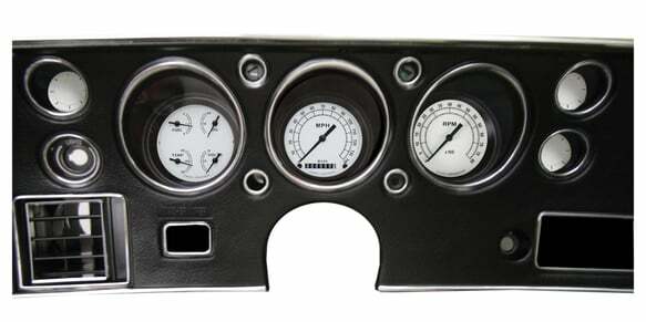 White 1970-72 Chevelle SS Package CV70CW for 1970-1972 Chevelle dash gauge cluster