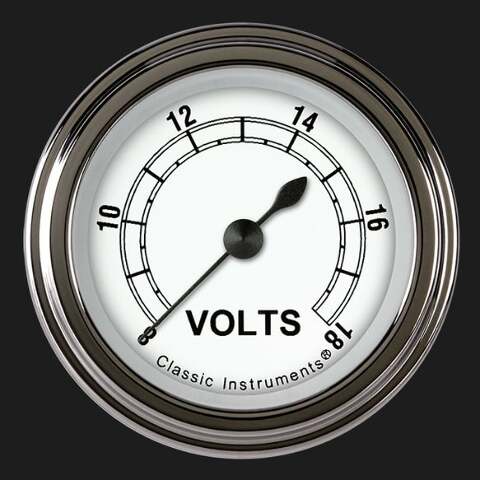Classic Instruments White 2 1/8" Voltage Gauge CW130SLF