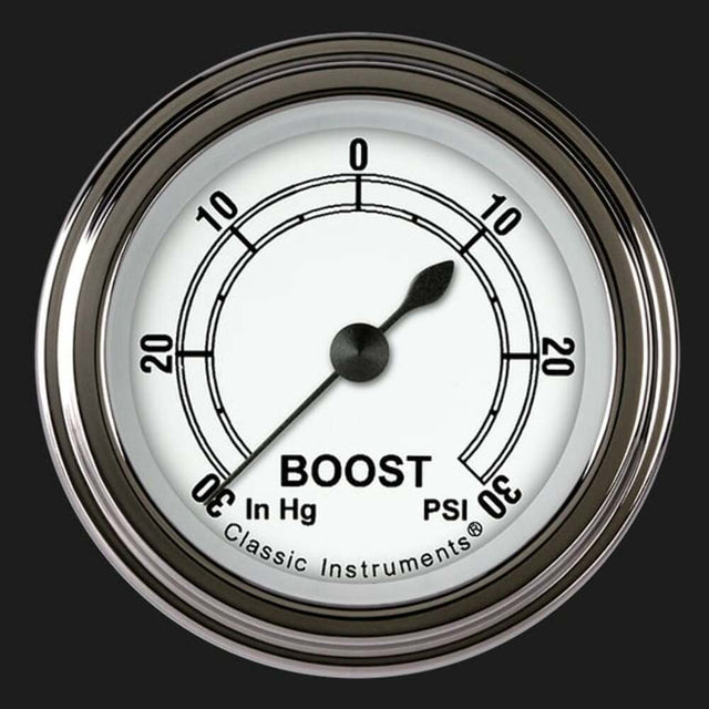 Classic Instruments White 2 1/8" Boost/Vac Gauge CW141SLF