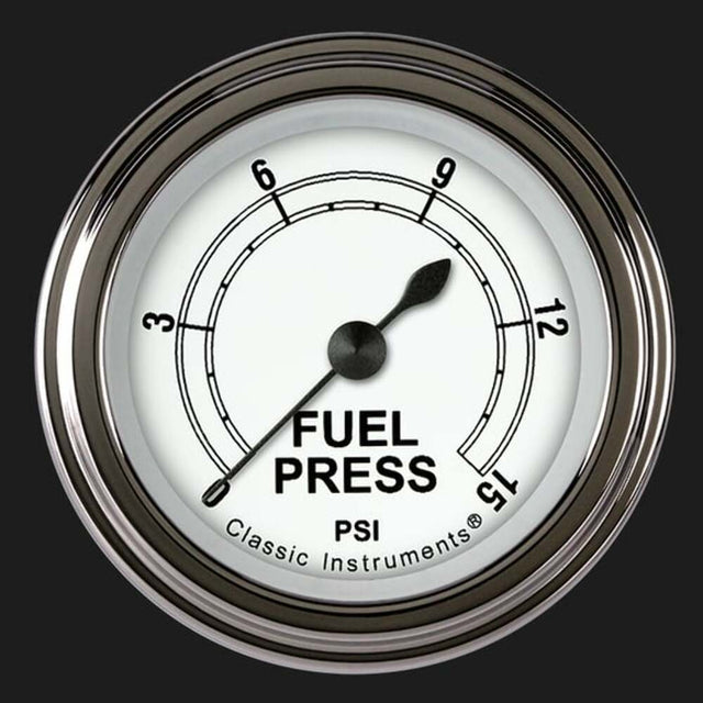 White 2 1/8" Fuel Pressure Gauge, 15 psi CW145SLF