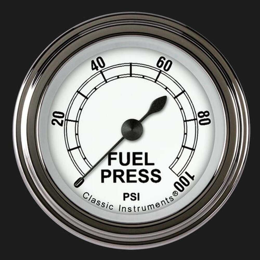 White 2 1/8" Fuel Pressure Gauge, 100 psi CW146SLF