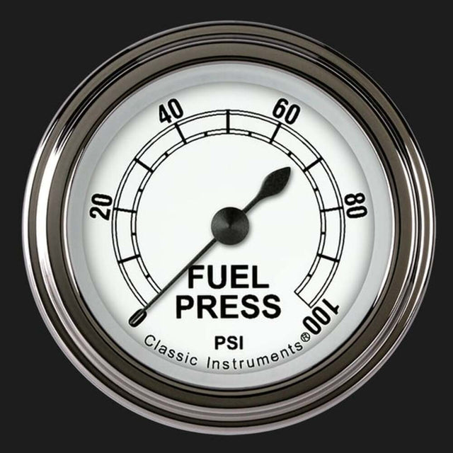 White 2 1/8" Fuel Pressure Gauge, 100 psi CW146SLF