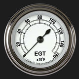 Classic White 2 1/8" Exhaust Gas Temp. Gauge CW198SLF