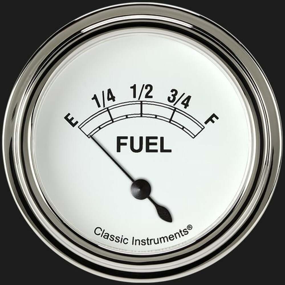Classic Instruments White 2 5/8" Fuel Gauge CW209SLF