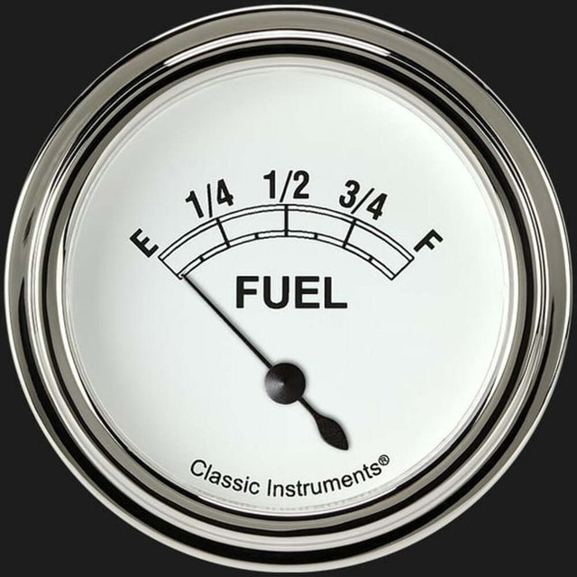 Classic Instruments White 2 5/8" Fuel Gauge CW212SLF