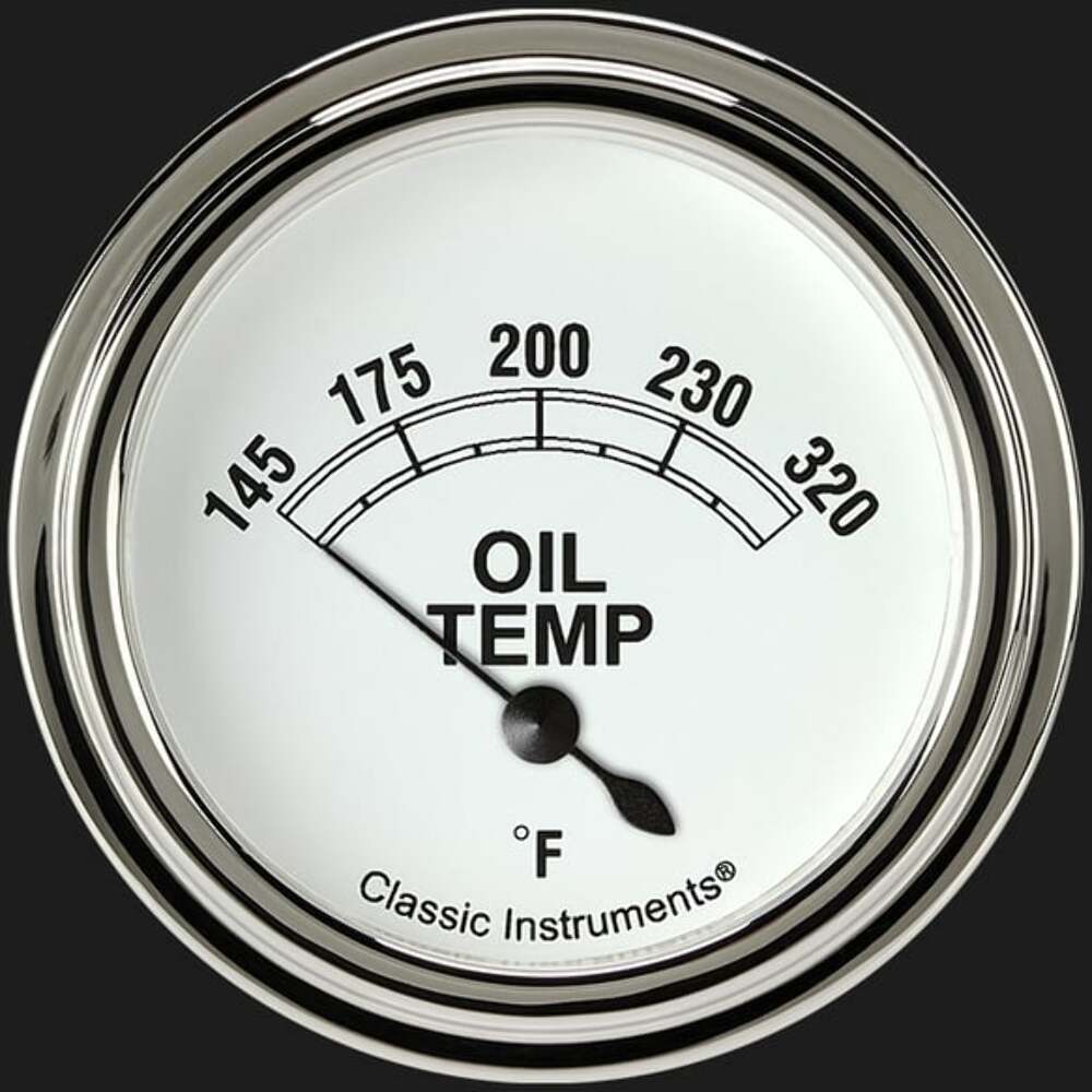 White 2 5/8" Oil Temperature Gauge CW228SLF