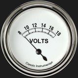 Classic Instruments White 2 5/8" Volt Gauge CW230SLF