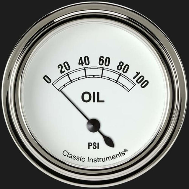 White 2 5/8" Oil Pressure Gauge CW281SLF