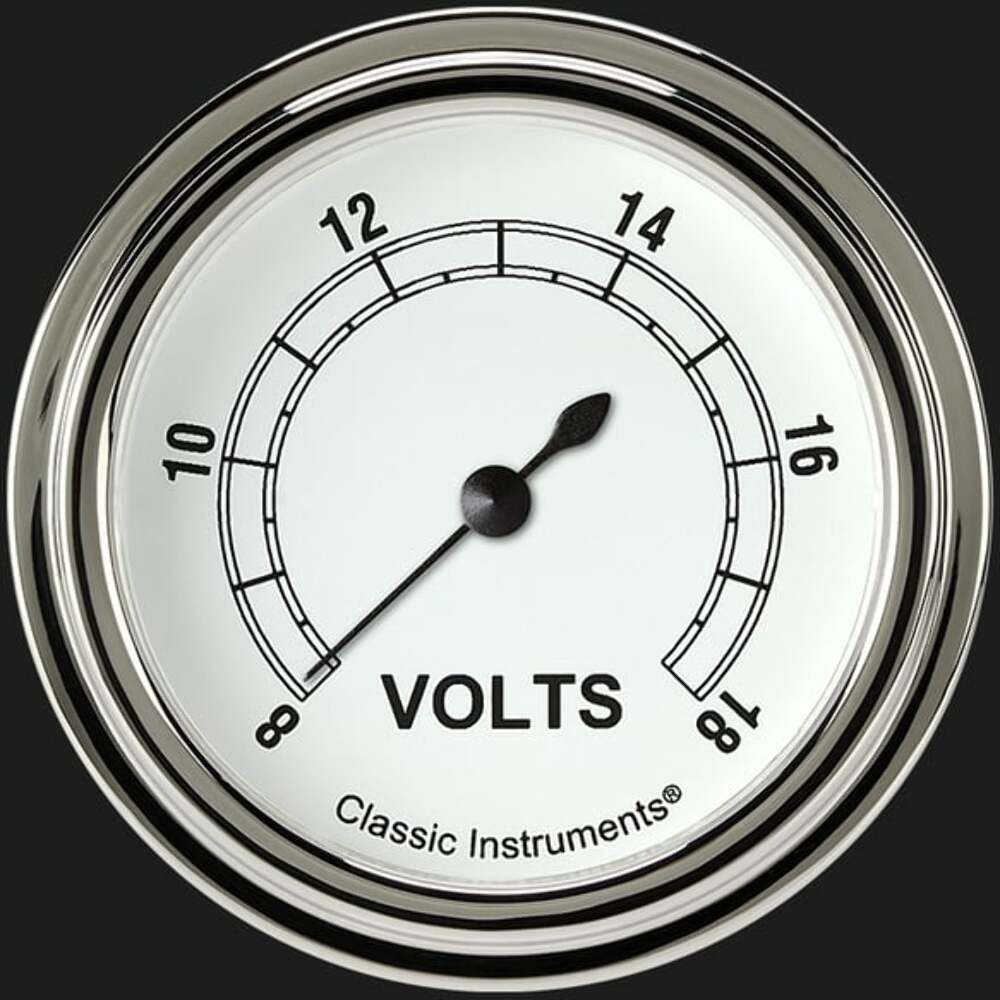 Classic Instruments White 2 5/8" Voltage Gauge CW330SLF