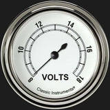 Classic Instruments White 2 5/8" Voltage Gauge CW330SLF