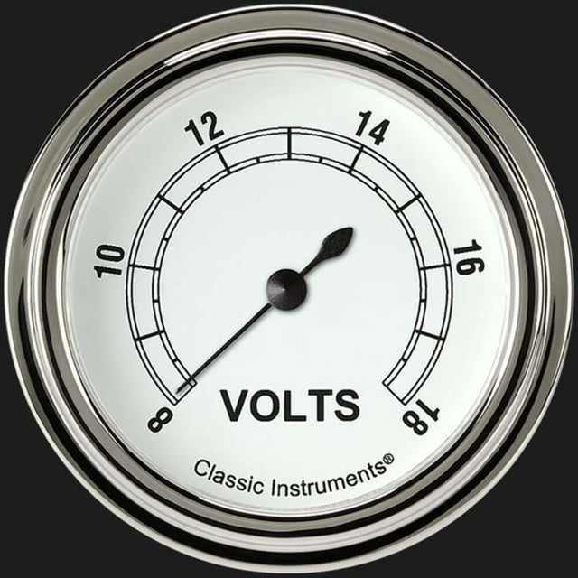 Classic Instruments White 2 5/8" Voltage Gauge CW330SLF