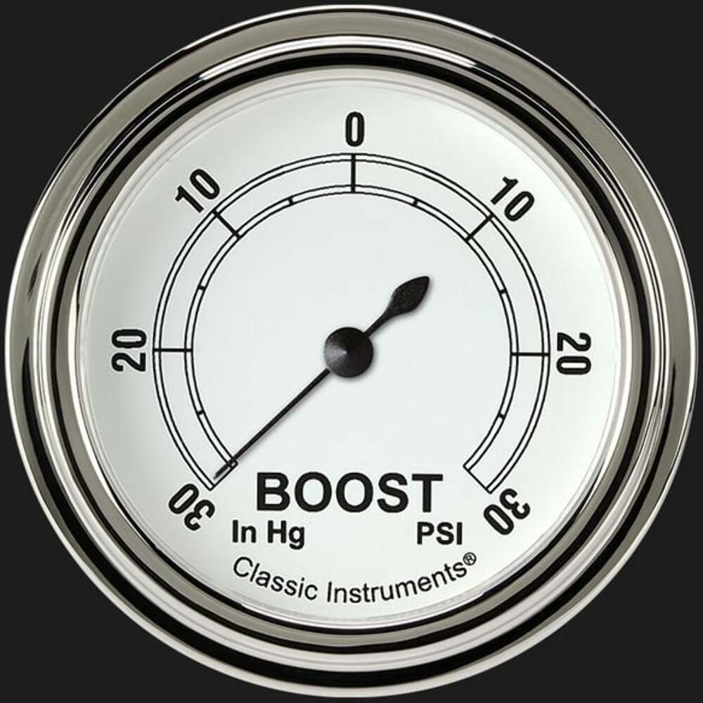 Classic Instruments White 2 5/8" Boost/Vac Gauge CW341SLF