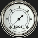 Classic Instruments White 2 5/8" Boost/Vac Gauge CW341SLF