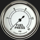 White 2 5/8" Fuel Pressure Gauge, 15 psi CW345SLF