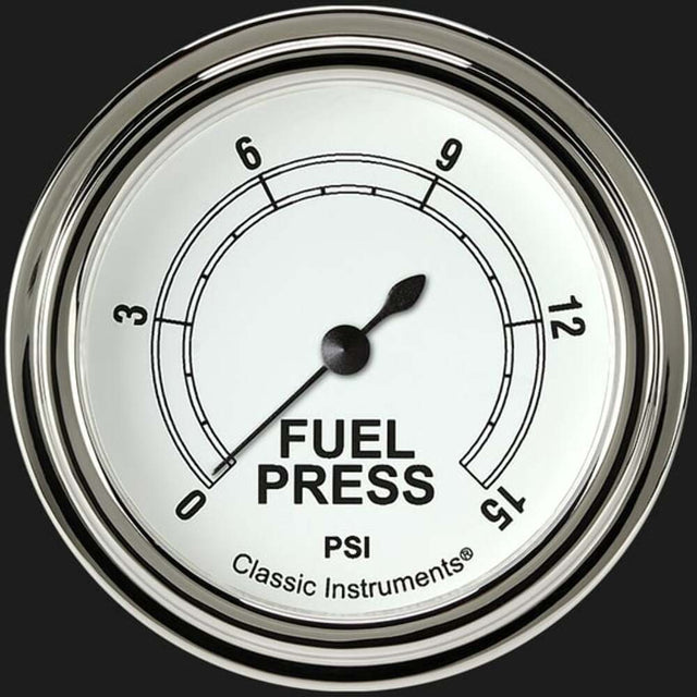 White 2 5/8" Fuel Pressure Gauge, 15 psi CW345SLF