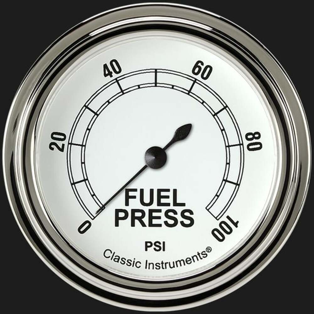 White 2 5/8" Fuel Pressure Gauge, 100 psi CW346SLF