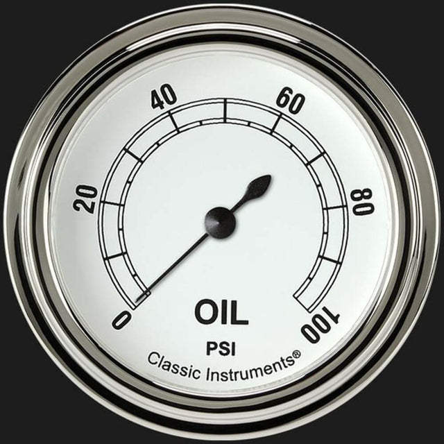 White 2 5/8" Oil Pressure Gauge CW381SLF