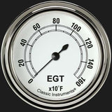 Classic White 2 5/8" Exhaust Gas Temp. Gauge CW398SLF