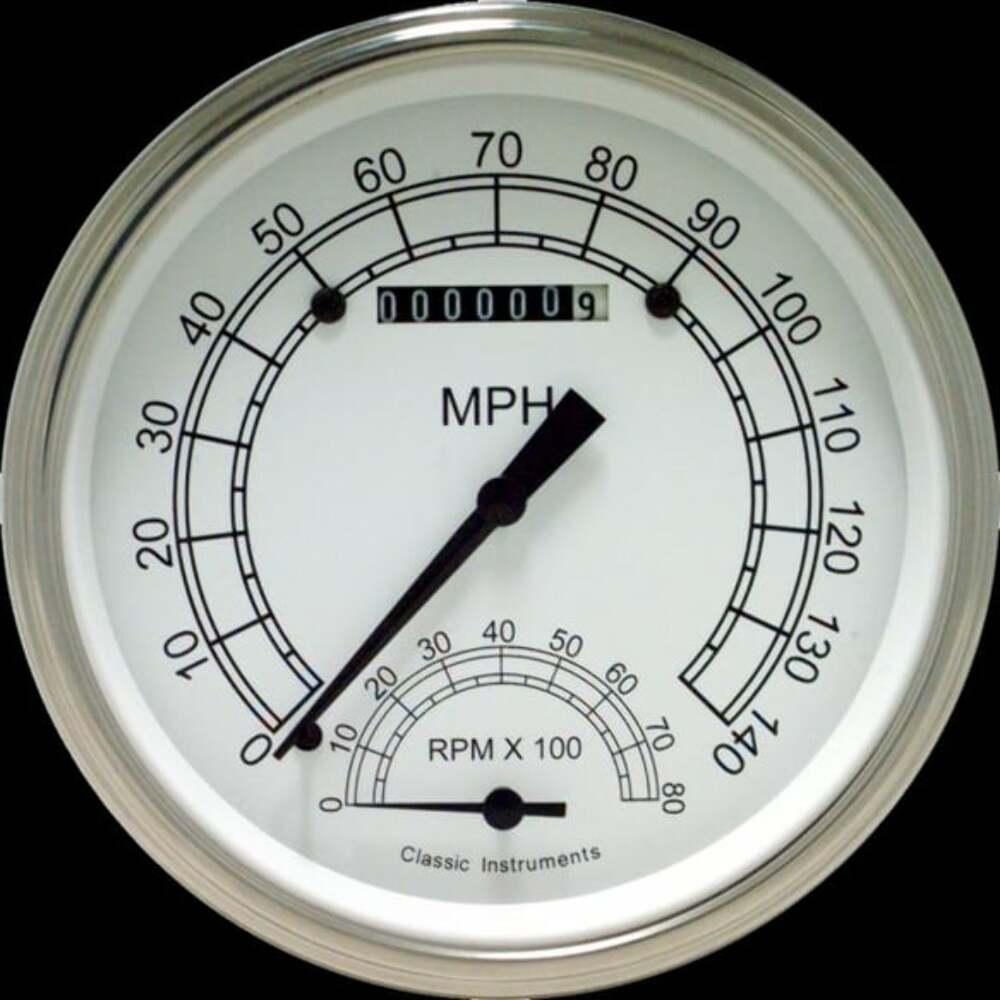 Classic Instruments White 4 5/8" Speedtachular CW50SLF