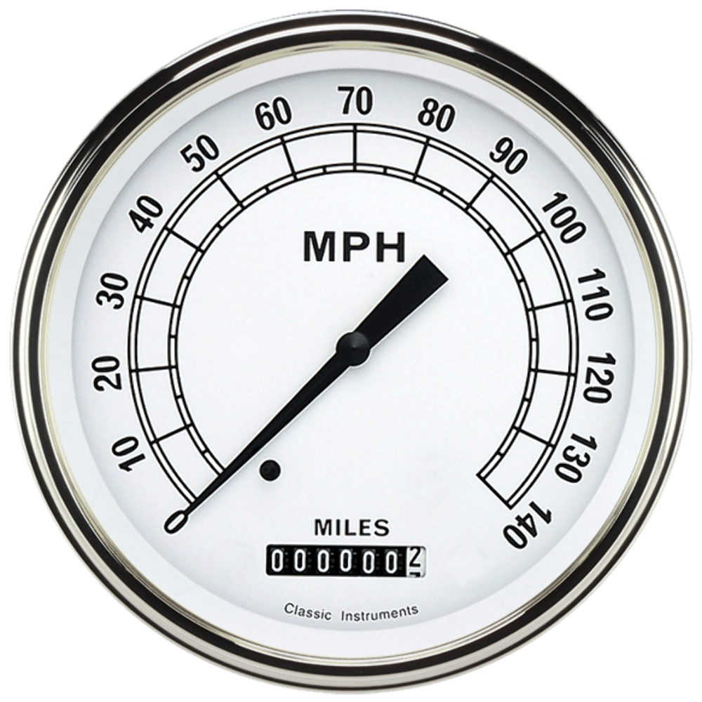 t Classic White 4 5/8" Speedometer CW56SLF Classic Instruments