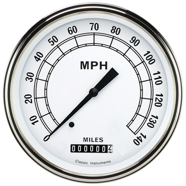t Classic White 4 5/8" Speedometer CW56SLF Classic Instruments