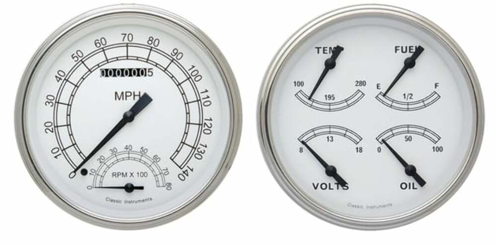 Classic Instruments White Two Gauge Set CW62SLF