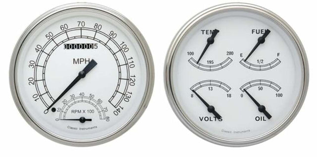 Classic Instruments White Two Gauge Set CW62SLF