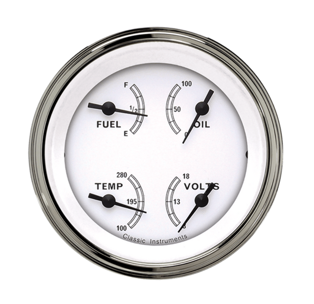 Classic Instruments White 3 3/8" Quad CW77SLF