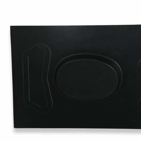 1971-1973 Ford Mustang Fastback package tray with 6x9 speaker pods factory style black ABS plastic D1ZZ-6346656-SP Scott Drake