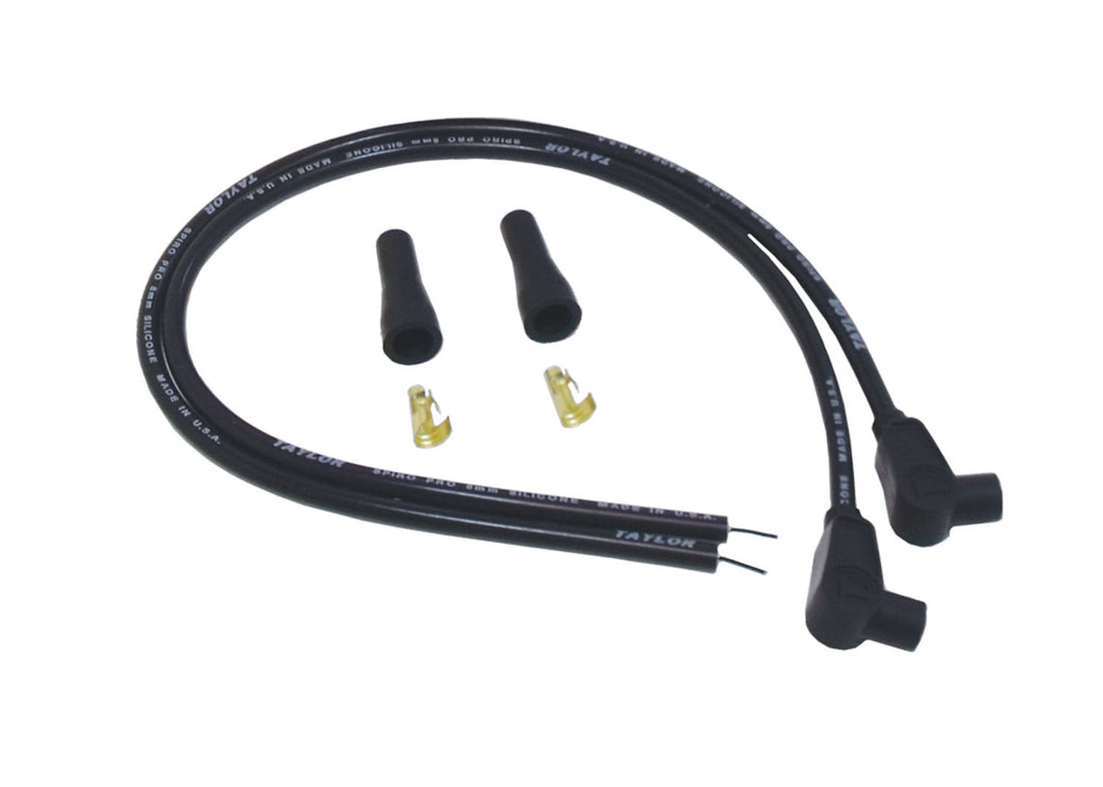 Spark Plug Wire Set Universal 8mm Silicone Spiro Pro 90? 350 ohm/ft Black 10051