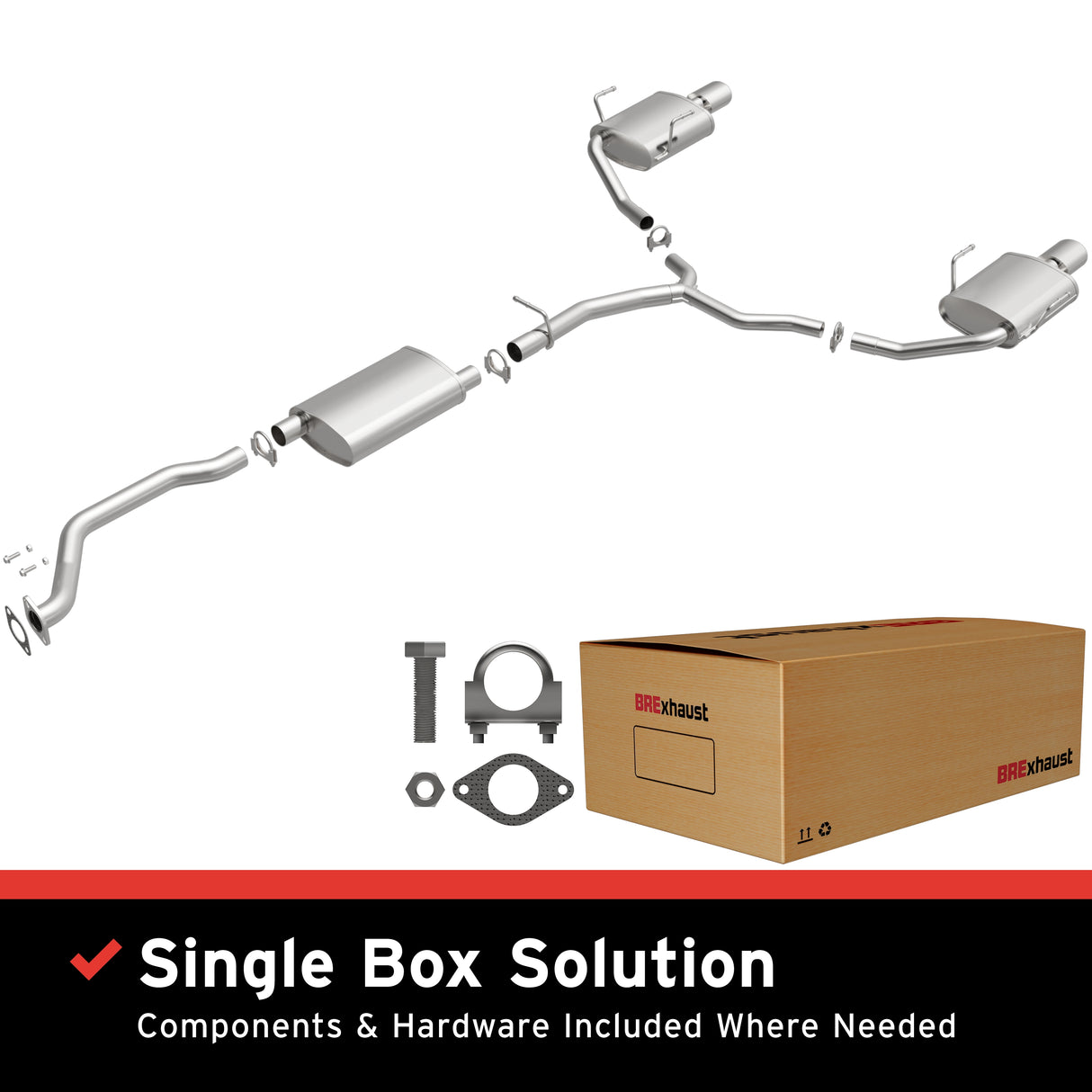 Fits 2009-2012 Buick Enclave 3.6L Direct-Fit Replacement Exhaust System stainless steel