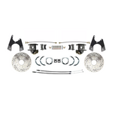 disc brake conversion kit for 1955-1968 Chevy Impala black disc brake drum brake gm-1955-68-10-12-bolt-disc-brake-w-e-brake-slotted-rotors-dbk1012fslx MBM
