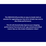 disc brake conversion kit for Chevy Chevelle stainless steel steel disc brake x-10-12-bolt-disc-brake-w-e-brake-slotted-red-dbk1012lxr MBM