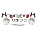 disc brake conversion kit for Chevy Chevelle stainless steel steel disc brake x-10-12-bolt-disc-brake-w-e-brake-slotted-red-dbk1012lxr MBM