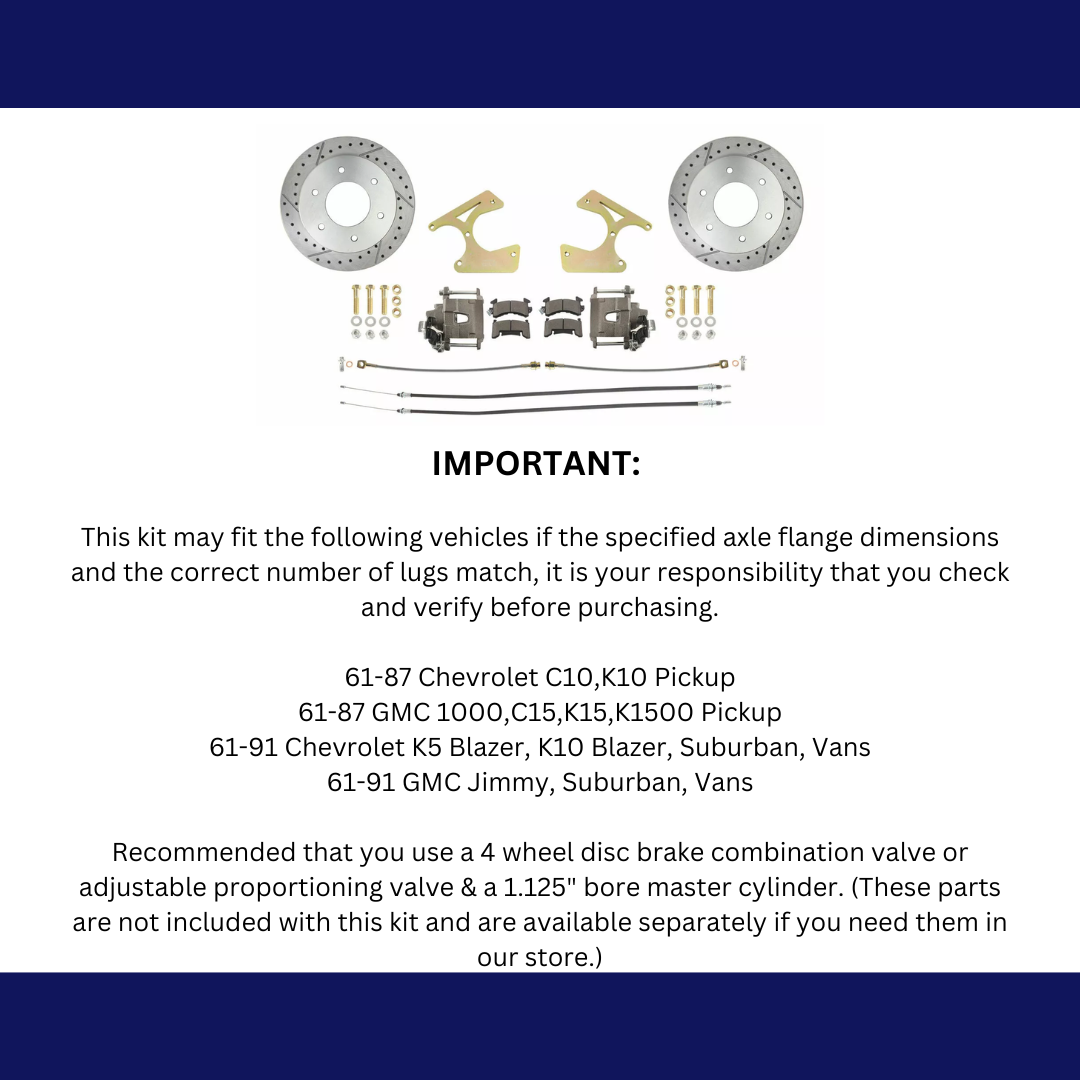 disc brake conversion kit for 1963-1987 Chevy C10 stainless steel steel disc brake drum brake fits-1963-1987-c10-truck-rear-6-lug-drilled-slotted-disc-brake-kit-dbk1012trk-lx MBM