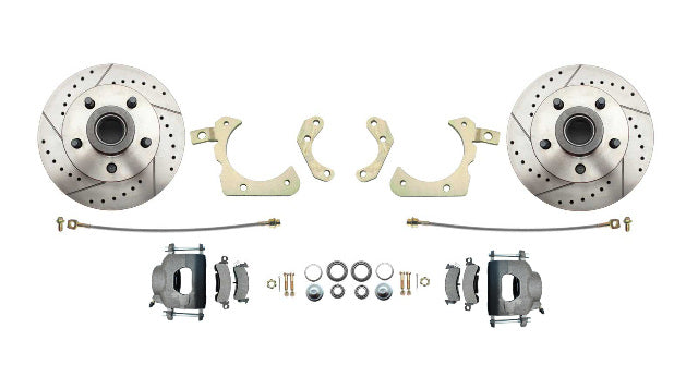 disc brake conversion kit for 1955-1958 Chevy stainless steel steel disc brake fits-1955-1958-gm-full-size-disc-brake-kit-drilled-slotted-rotors-dbk5558lx MBM