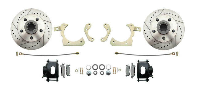 disc brake conversion kit for 1955-1958 Chevy black disc brake fits-1955-58-gm-full-size-disc-brake-kit-drilled-slotted-rotors-black-dbk5558lxb MBM