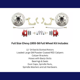 disc brake conversion kit for 1955-1958 Chevy fits-1955-1958-gm-full-size-disc-brake-kit-drilled-slotted-rotors-red-dbk5558lxr MBM