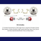 disc brake conversion kit for 1959-1964 Chevy Impala stainless steel steel disc brake fits-1959-1964-gm-full-size-disc-brake-kit-drilled-slotted-rotors-red-dbk5964lxr MBM