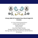 Fits 1962-1967 Chevy Nova X Body Disc Brake Kit Drilled/Slotted Rotor DBK6267LX