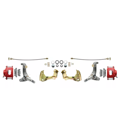 disc brake conversion kit for 1962-1967 Chevy Nova stainless steel steel disc brake fits-1962-1967-chevy-nova-x-disc-brake-kit-drilled-slotted-rotors-red-dbk6267lxr MBM